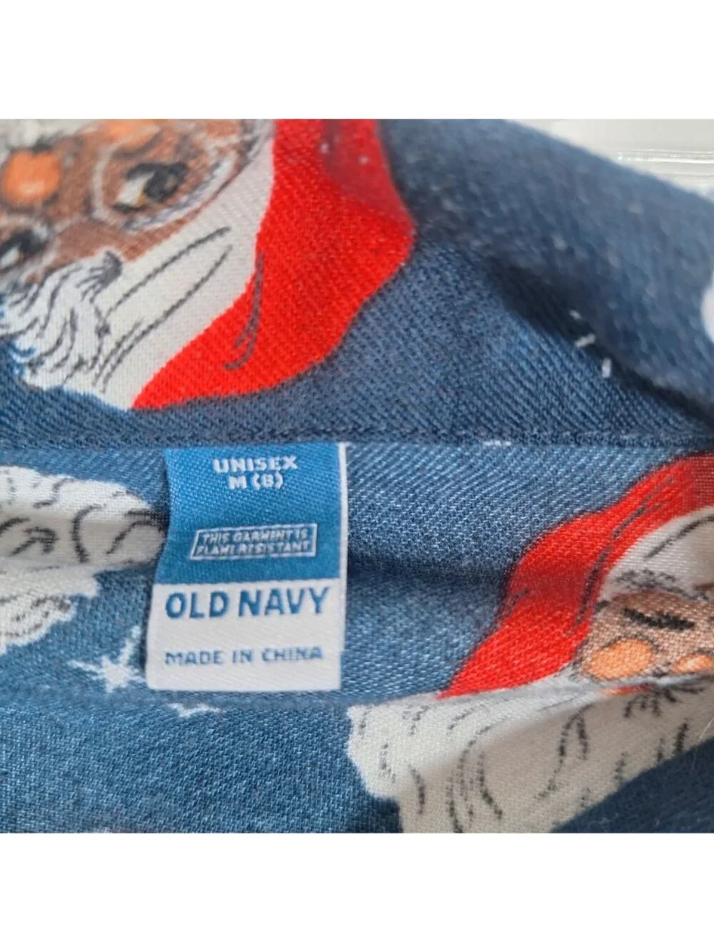 African American Santa Long Sleeve Pajama Top Unisex Old Navy size 8 M